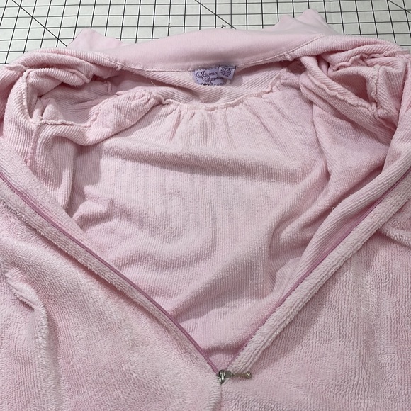 Intimate Appeal pink terry/chenille with zipper front and high neck, pockets - Picture 12 of 12